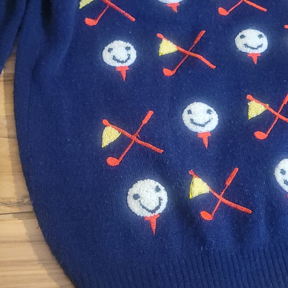 Vintage 60s 70s Golf Sweater L Unisex - Picture 5 of 10